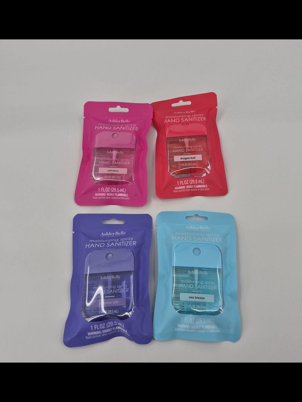 (4) Ashley Belle Moisturizing Spray Hand Sanitizer Assorted Scents